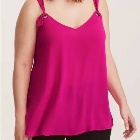 Torrid Hot Pink Georgette O-Ring Cami Top - Picture 1 of 6